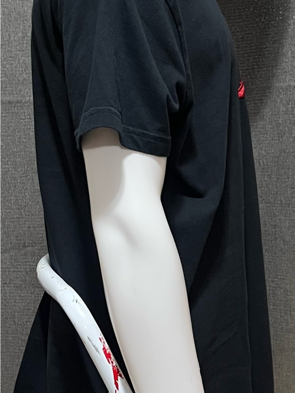 Jordan Men's Black Short Sleeve V-Neck Tee with Red Jumpman and Gray Accent - Picture 3 of 8